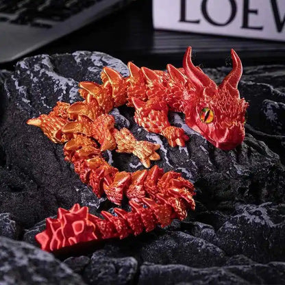 Magic Dragon 3D Printed Articulated Toy - Movable Joints for Creative Play & Unique Desk Decor - Pedlar's Attic