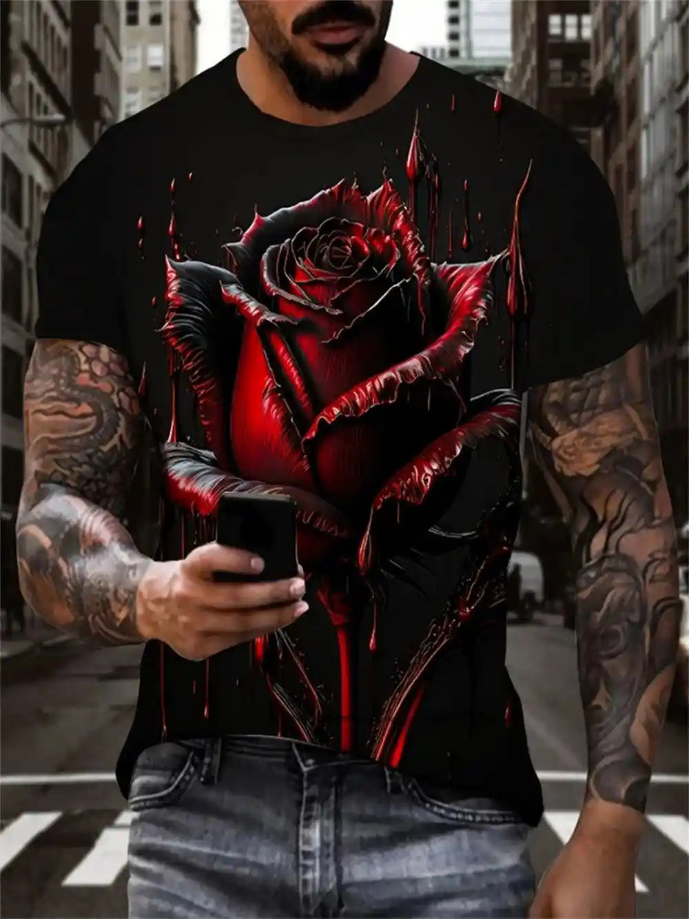 The Rose That Bled – Blood Rose 3D Print Tee