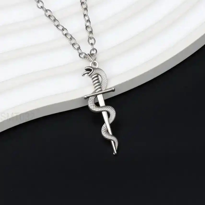 Snake Necklace,Edgy Gothic Sword - Pedlar's Attic