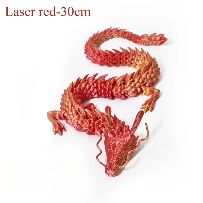 3D Printed Conjoined Dragon Ornaments Movable Cartoon Creative Dragon Plants rockery Fish Tank Landscaping Decoration 30cm