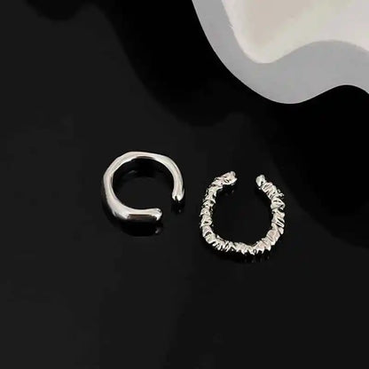 Punk Chic Geometric Ear Cuff - Non-Piercing Metal Clip-On Earrings for a Bold Fashion Statement - Pedlar's Attic