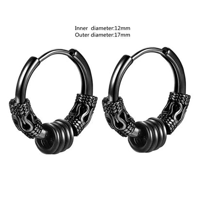 Vintage Simple Small Hoop Earrings Stainless Steel Hypoallergenic Earrings for Men Women Cool Indian Boho Jewelry - Pedlar's Attic