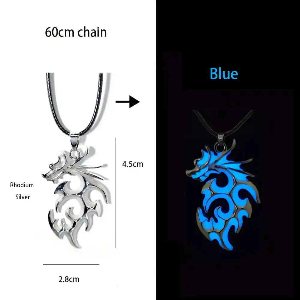 Luminous Alloy Dragon Pendant Glowing Necklace - Pedlar's Attic