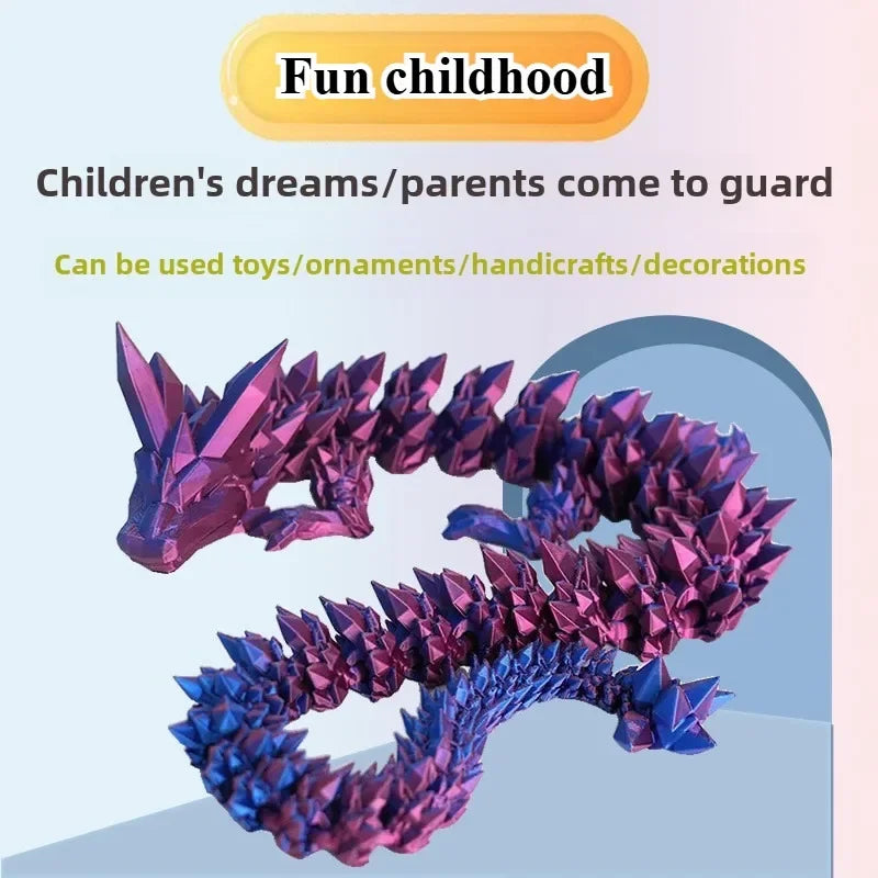 13cm high 3D Printed Dragon Egg with 30cm Dragon Full Articulated Dragon Modle Movable Rotatable Articulated Desktop Ornament