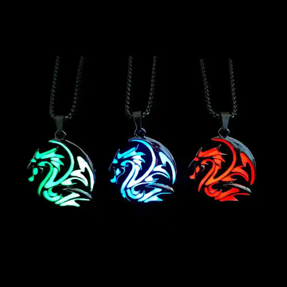 Luminous Alloy Dragon Pendant Glowing Necklace - Pedlar's Attic