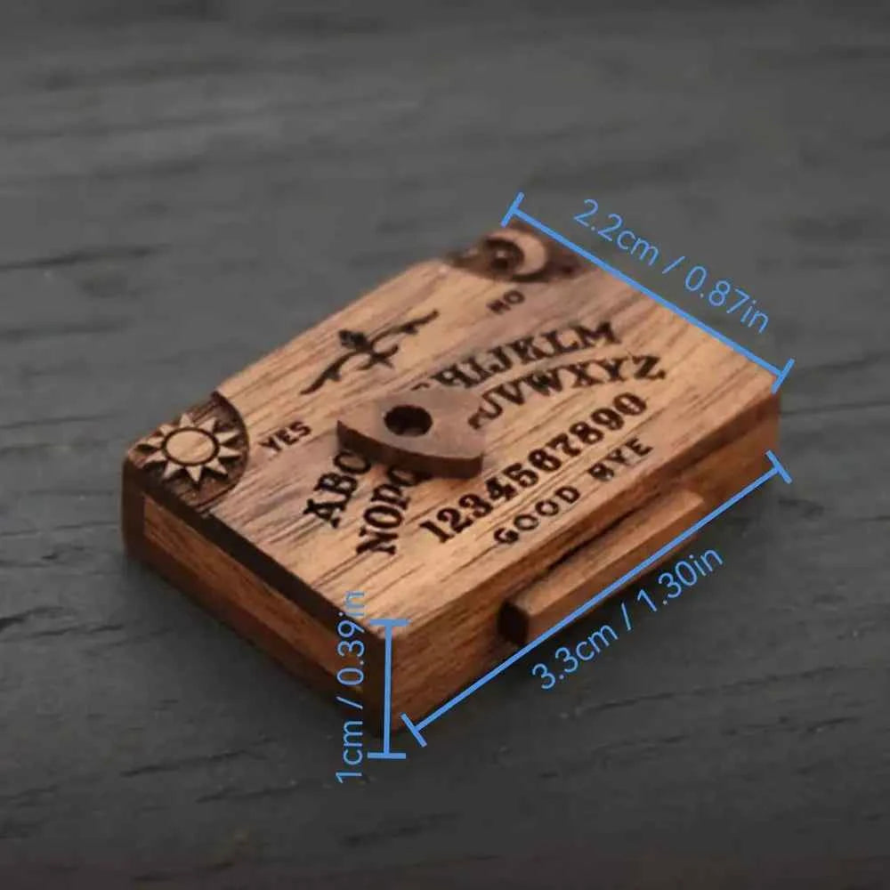 Mini Ouija Board With Drawer Handmade Retro Ouija Board Wooden Talking Spirit Board Emotional Love Drawer Divination Tools
