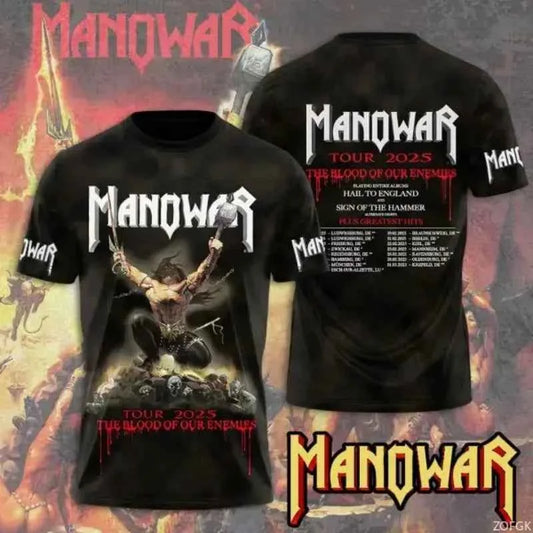Manowar Band 3D Print T-shirt