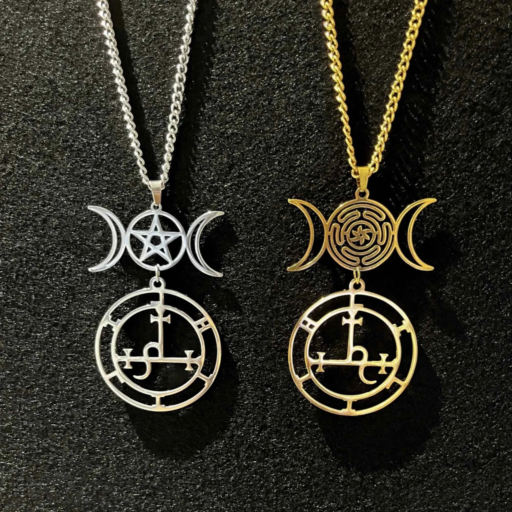 Vassago Triple Moon Goddess Pendant Necklace