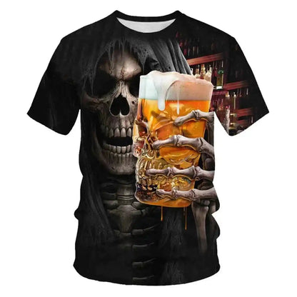 5 Styles Dark Street 3D T-shirt with Horror Skull Print - Pedlar's Attic