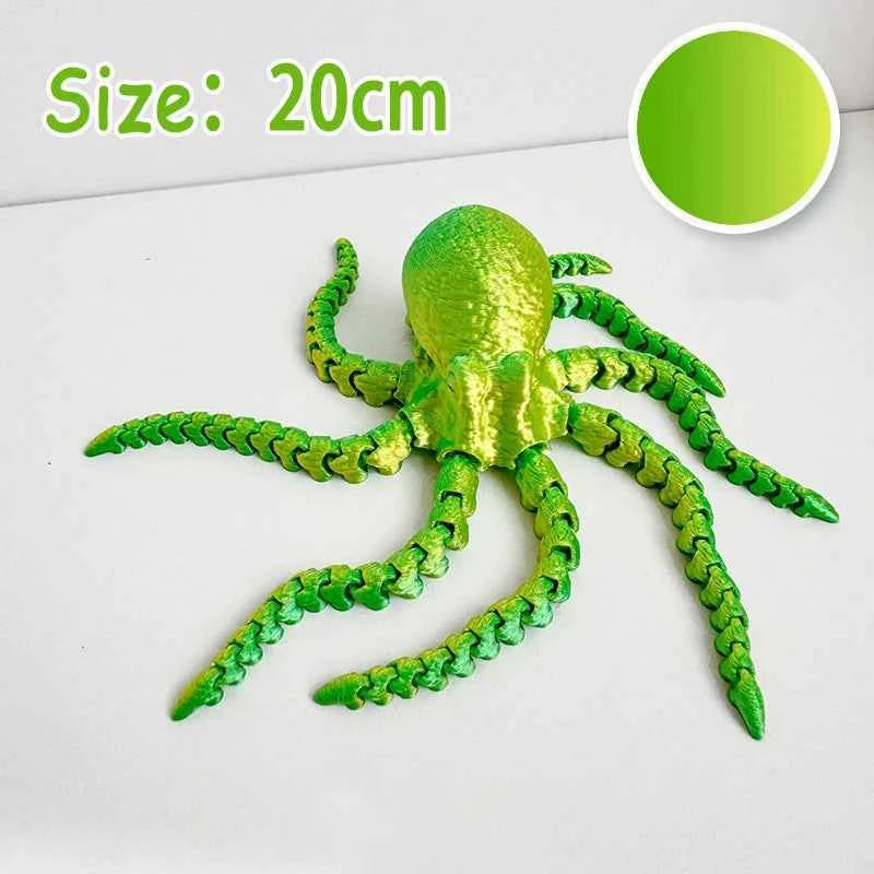 3D Printed Animals Toy Multi-joint Movable Dinosaur Snake Fidget Toy Adults Autism Stress Relief Toys Desktable Decor Kids Gift