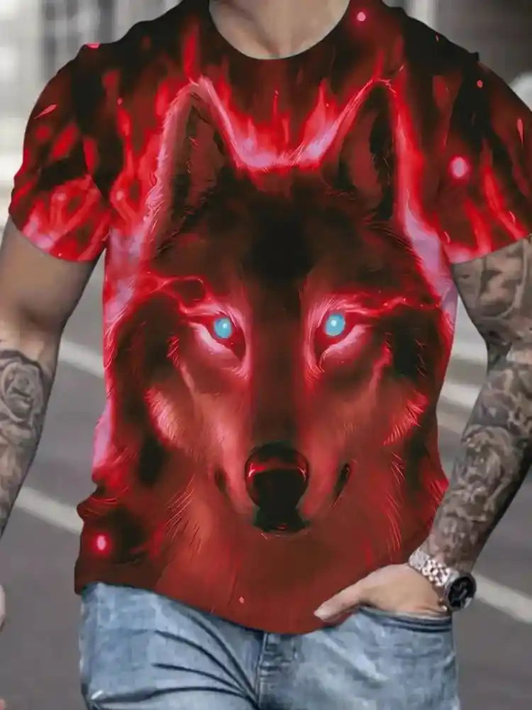 Luna's Pack – Fire Wolf 3D Print Oversized Tee