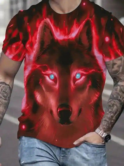 Luna's Pack – Fire Wolf 3D Print Oversized Tee