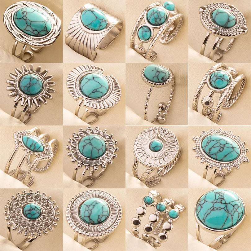 What the Stone Chose — Boho Turquoise Adjustable Ring - Pedlar's Attic