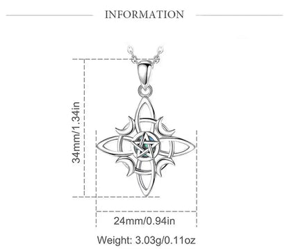 Celtic Knot Triple Moon Goddess Geometry Necklace - Pedlar's Attic