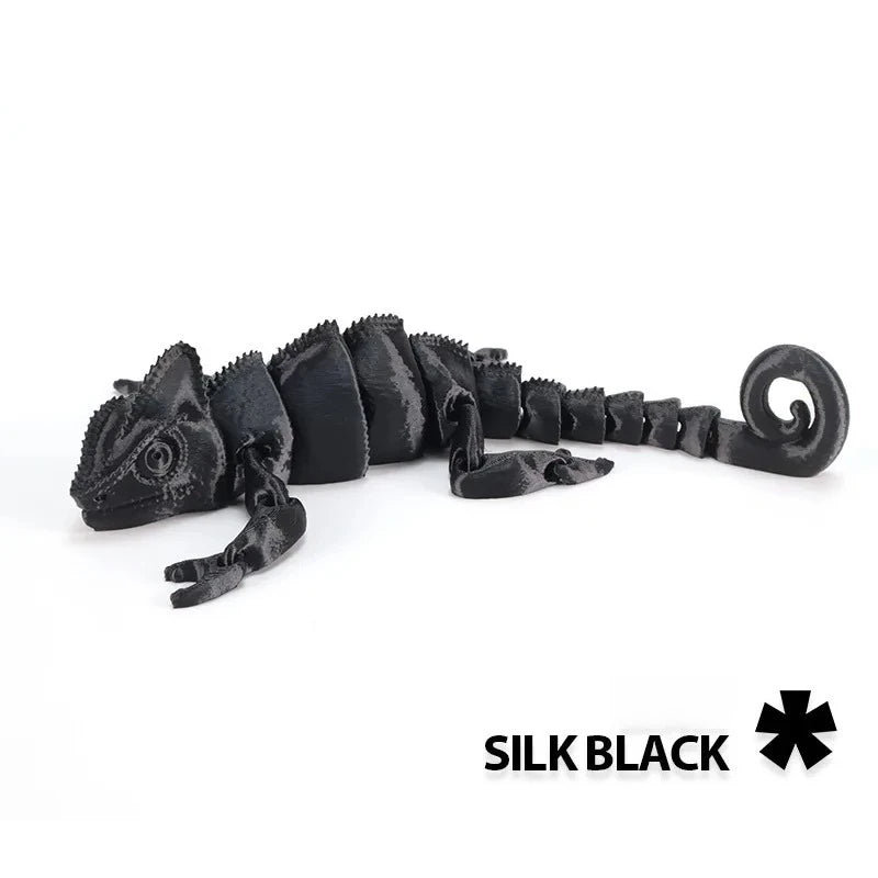 Fashion 3D Printed Dragon Chameleon Multi-joint Movable for Home Decoration Simulation Pet Lizard Model Toy