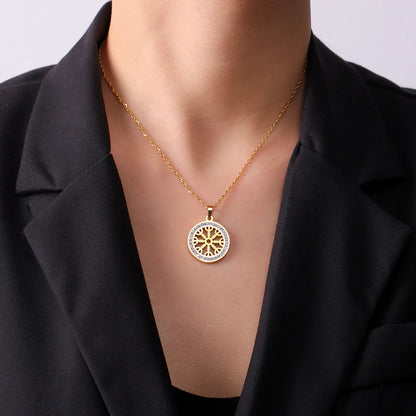 The Helm & the Wayfinder — Aegishjalmur Vegvisir Necklace