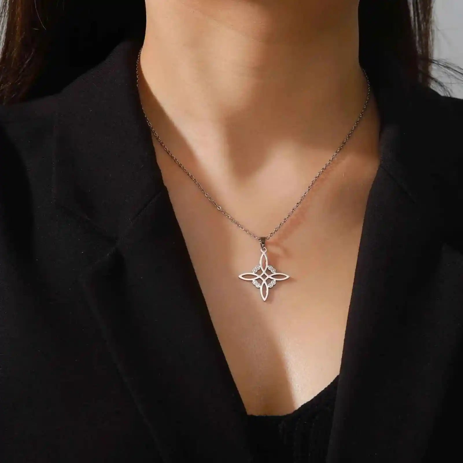 Witch Knot Necklace Stainless Steel - Pedlar's Attic