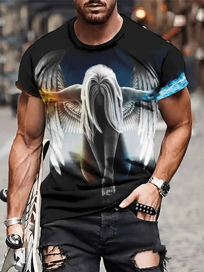 Men's Angel Graphic Print T-shirt - Pedlar's Attic