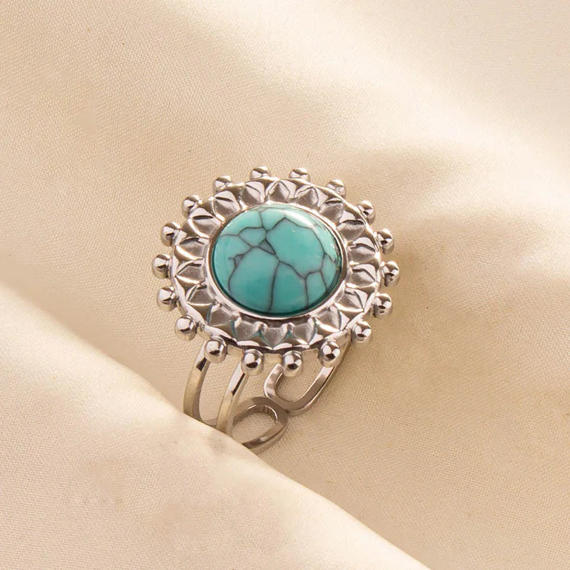 What the Stone Chose — Boho Turquoise Adjustable Ring - Pedlar's Attic