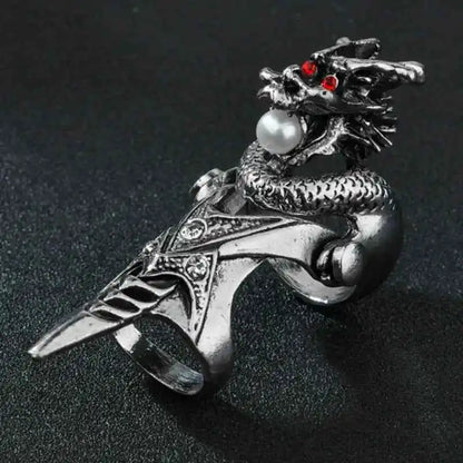 Dragon Eagle Skull Joint Knuckle Full Finger Claw Ring - Pedlar's Attic