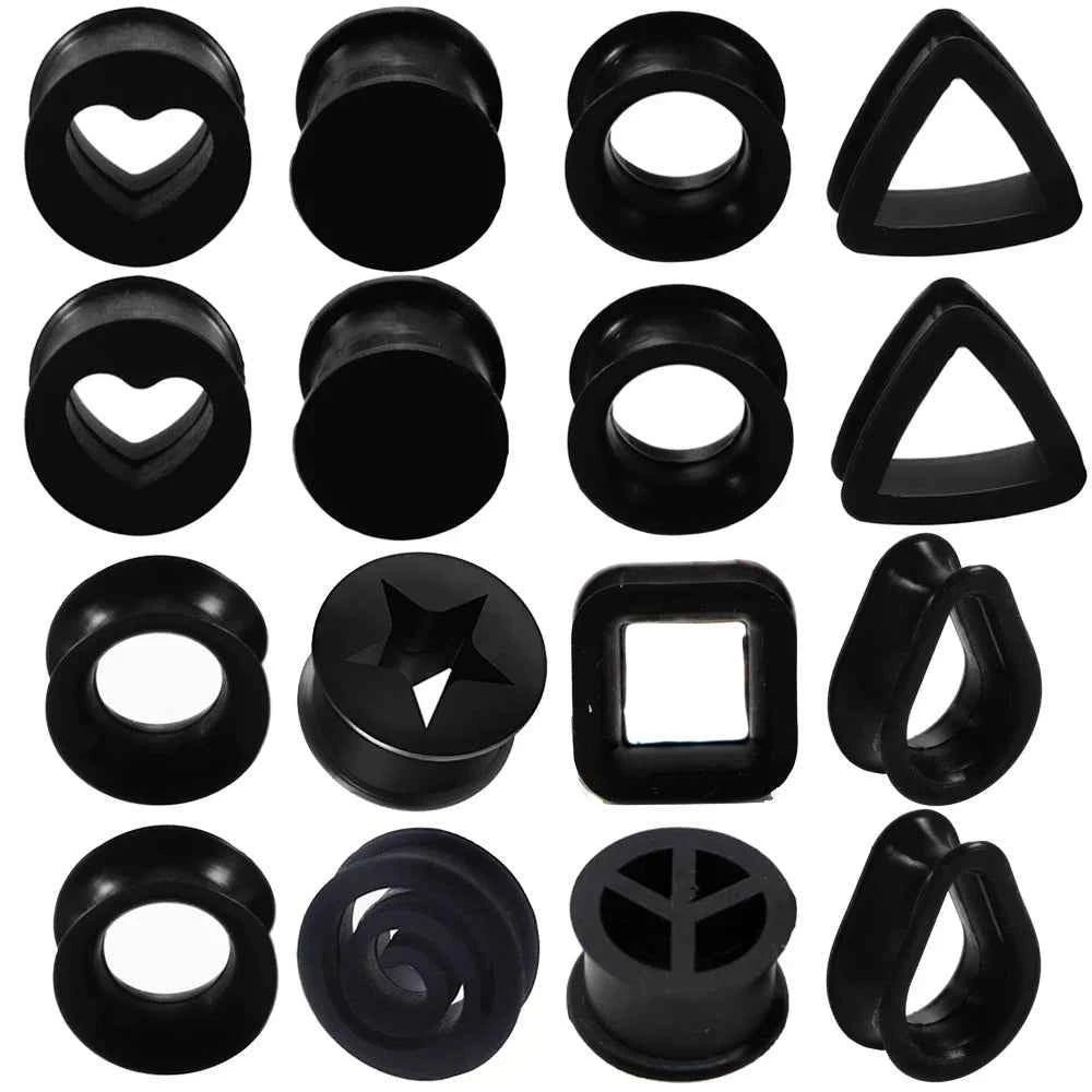Pair Silicone Ear Plug Gauges Earrings Women Men Ear Plug Flesh Tunnel Piercing Expander Ear Stretcher Piercing Jewelry 4mm-25mm - Pedlar's Attic