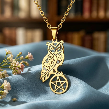 The Owl Pentacle — Stainless Steel Totem Necklace