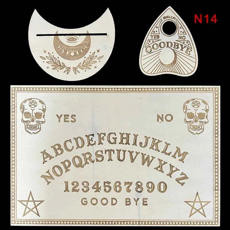 12inch Wooden Divination Pendulum Board Engraved Magic Board Ouija Board Metaphysical Message Witch's Pendulum Board Kit