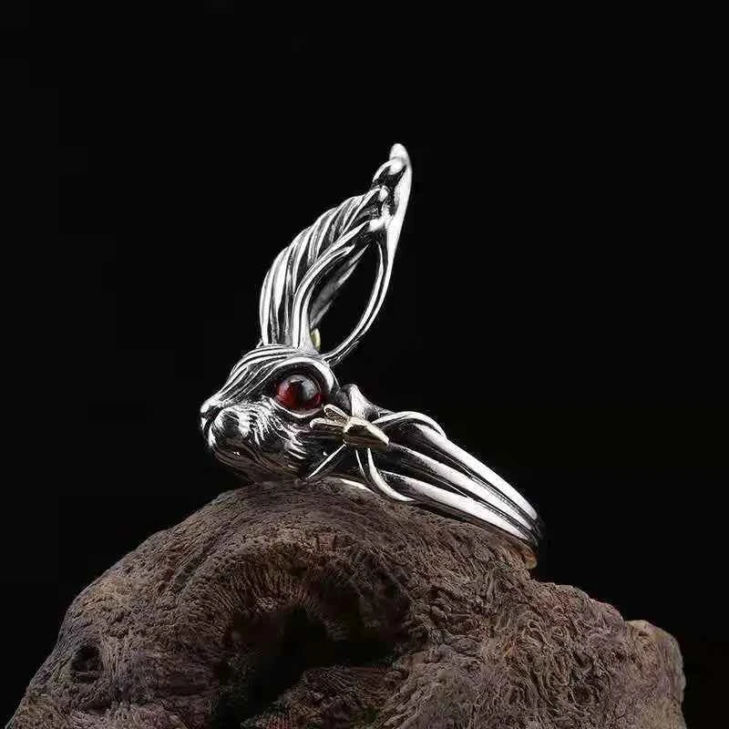 Retro Alice Wonderland Rabbit Ring Punk Gothic