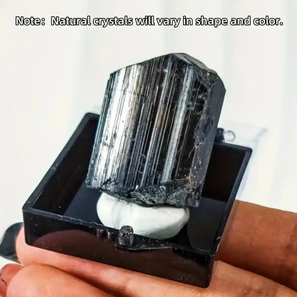 Natural Crystal Mineral Display Box with Sturdy Base Quartz - Pedlar's Attic