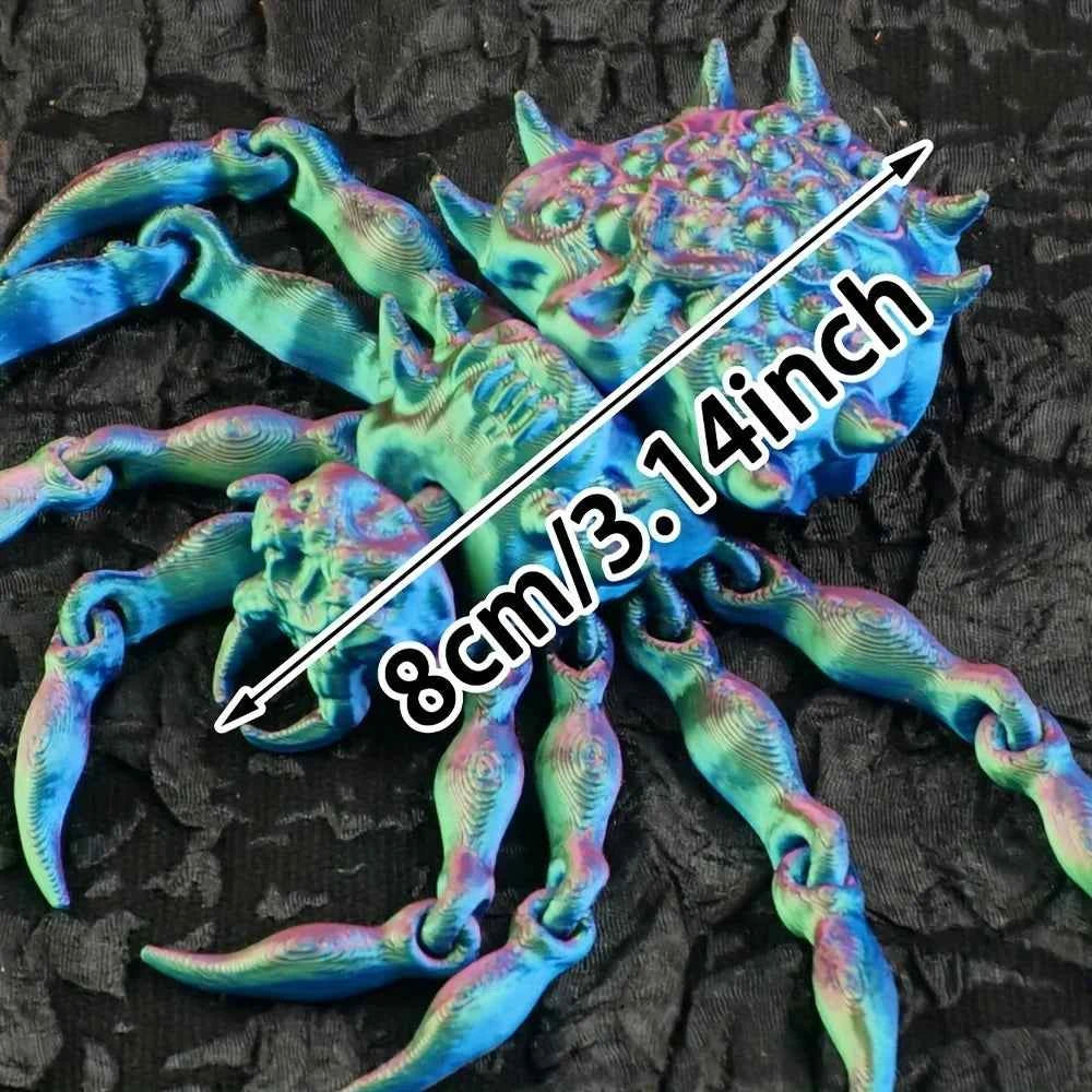 1pc 3D Printed Spider Model, Horror Novelty, Swivel Joint, Dynamic Animal Figurine
