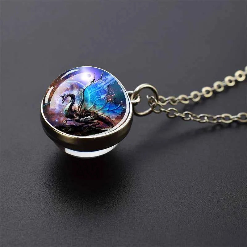 Dragon Glass Ball Pendant