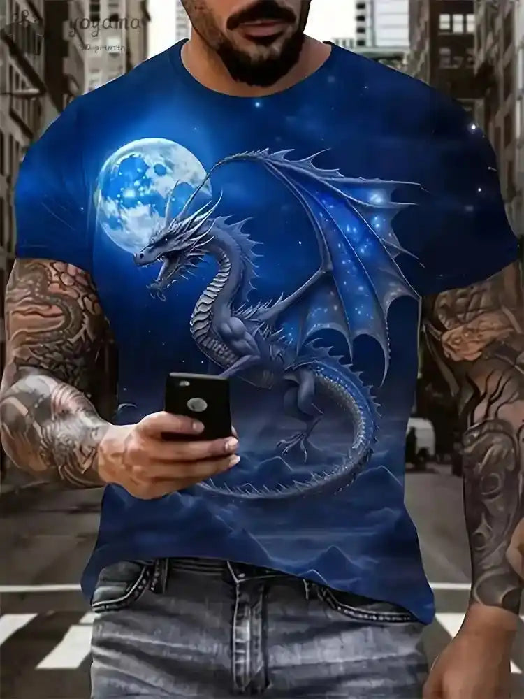 Fire & Scales – Dragon & Phoenix 3D Print Unisex Tee