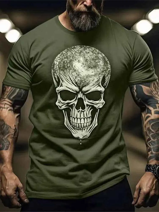 3D Skull Print Men's T-shirt