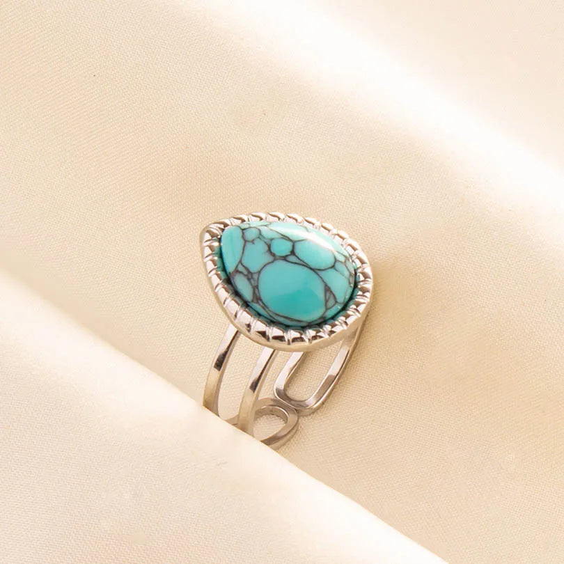 What the Stone Chose — Boho Turquoise Adjustable Ring - Pedlar's Attic