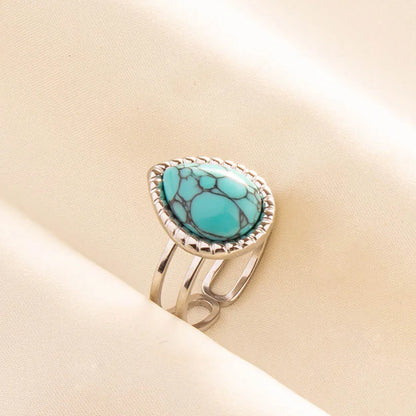 What the Stone Chose — Boho Turquoise Adjustable Ring - Pedlar's Attic