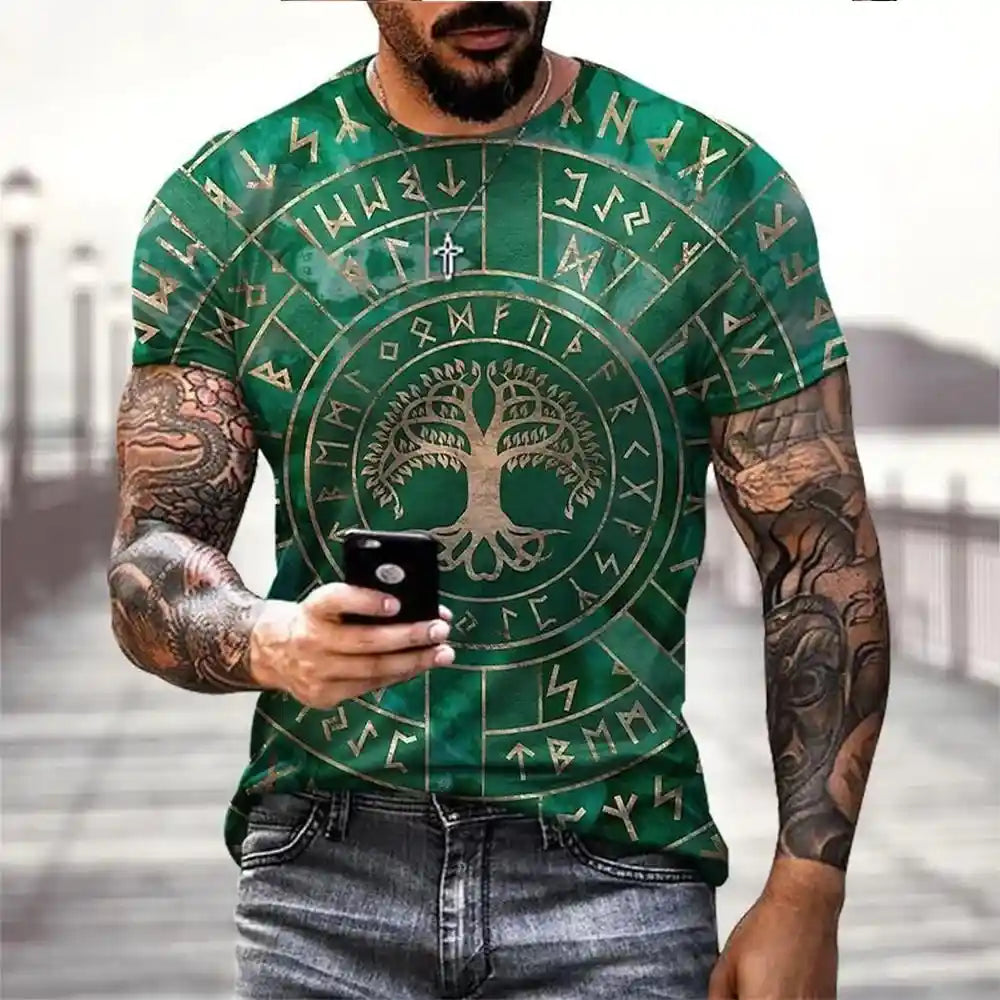 Blood & Runes – Viking Tattoo 3D Print Tee