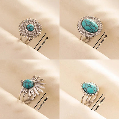 What the Stone Chose — Boho Turquoise Adjustable Ring - Pedlar's Attic