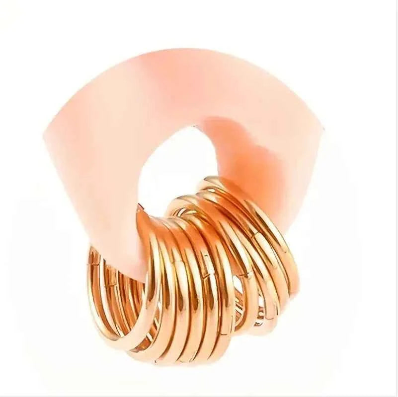 5pcs Punk Stainless Steel Piercing Creative Earrings