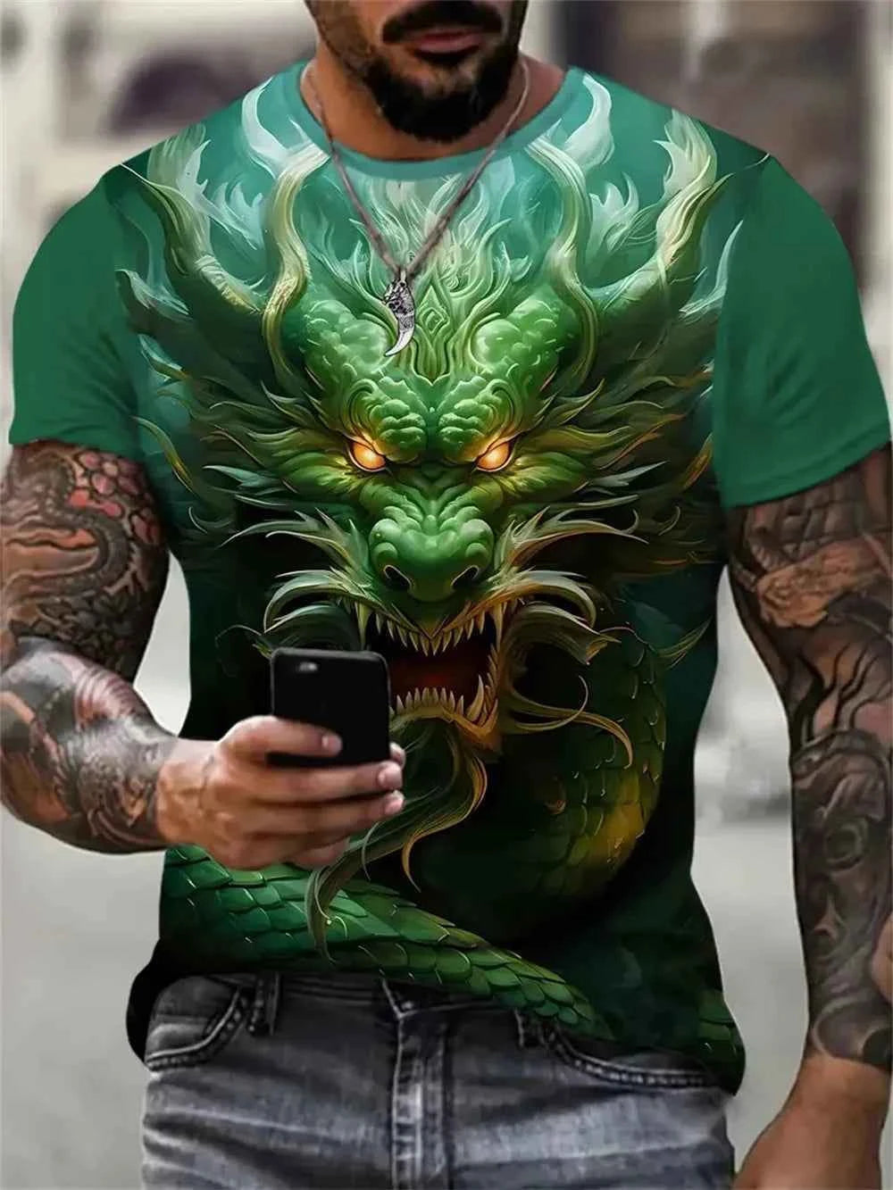 Dragon Print T-shirt 4