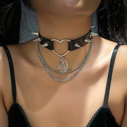 The Unclaimed Heart — Pentagram Spike Choker