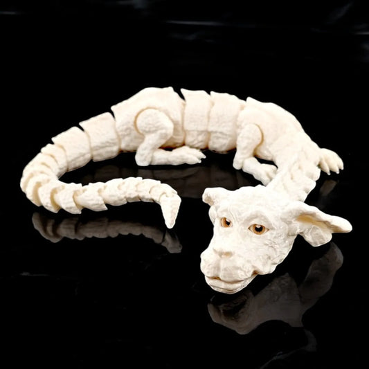 3D Printed Dog Dragon Rotatable Articulated Dog Dragon Joint Mobility Simulation Model Office Desktop Ornament Home Decor Gift