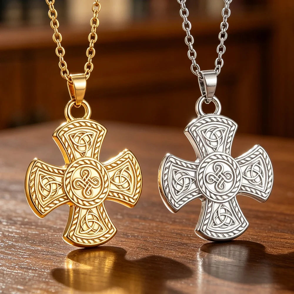 The Covenant Knot — Celtic Triquetra Cross Necklace