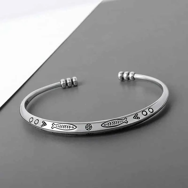 Buddhist Mantra Lotus Mantra Cuff Bracelet for Men Fashion Charm Religious Prayer Amulet Jewelry Gift