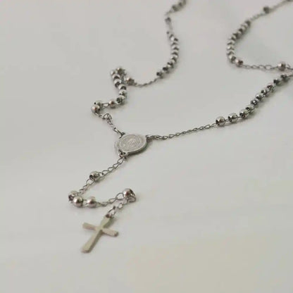Rosary Necklace, Iron Bead Rosary Necklace - Pedlar's Attic