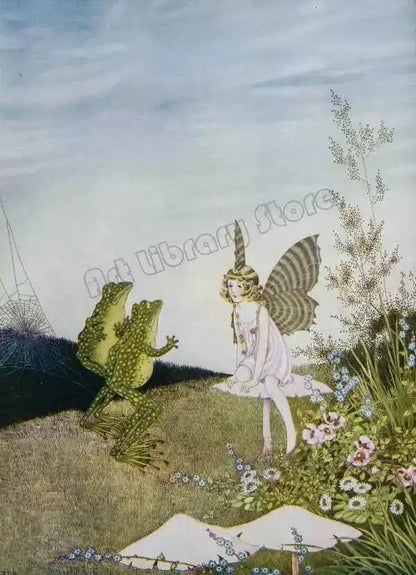 Fantasy Cute Fairy Illustration by Ida Rentou Surrealism Artwork Poster - Pedlar's Attic