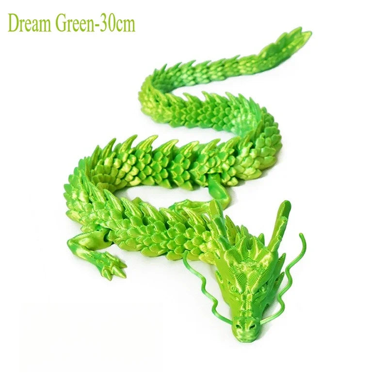 3D Printed Conjoined Dragon Ornaments Movable Cartoon Creative Dragon Plants rockery Fish Tank Landscaping Decoration 30cm