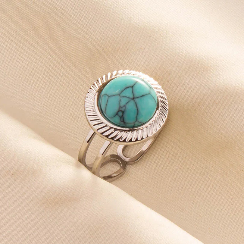 What the Stone Chose — Boho Turquoise Adjustable Ring - Pedlar's Attic