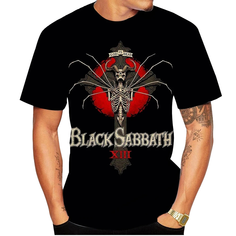 3D print black casual T-shirt