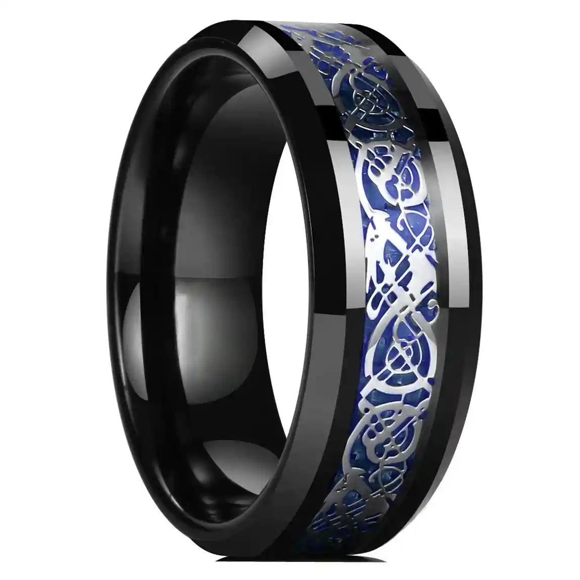 21 Colors 8mm Men's Stainless Steel Celtic Dragon Ring - Pedlar's Attic