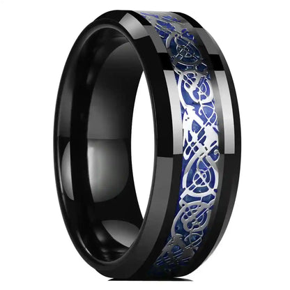 21 Colors 8mm Men's Stainless Steel Celtic Dragon Ring - Pedlar's Attic